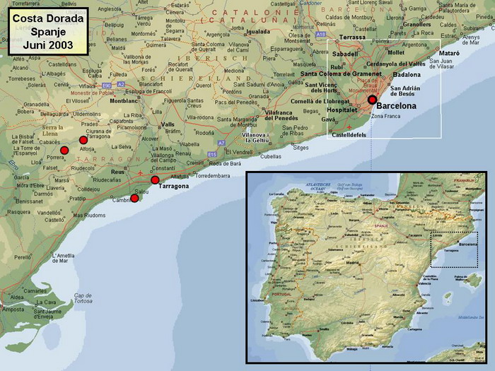 Kaart In het voorjaar van 2003 ging ik met enkele vrienden naar Spanje voor een korte vakantie. We logeerden in Salou, maakten een tocht door de bergen van Montsant en bezochten o.a. Tarragona met zijn Romeinse overblijfselen en 2 keer de parel van Catalonië, Barcelona. Stefan Cruysberghs